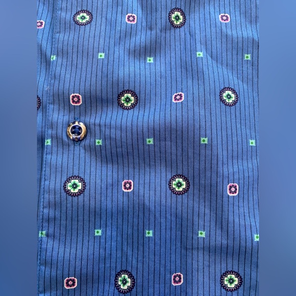 Robert Graham Men's vibrant Blue bold Patterned long sleeve Shirt 1XLT EUC - Picture 5 of 5